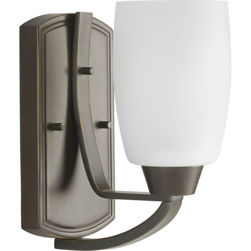 Product image for Progress P2794-20 Wisten Collection One-Light Antique Bronze Etched Glass Modern Bath Vanity Light