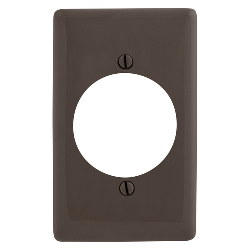 Product image for Hubbell NP724 1-Gang Brown Nylon Standard 1-Single Receptacle Wallplate