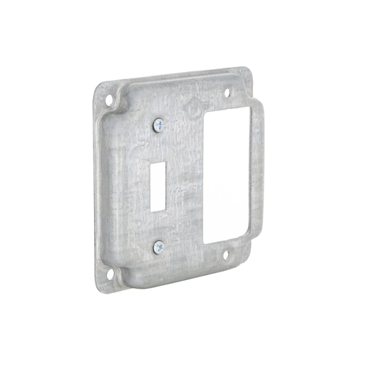 Mayer-DDS-4 in. Square Cover, Exposed Work, 1 GFCI and 1 Toggle Switch-1