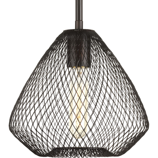 Product image for Progress P5337-20 Mesh Collection One-Light Antique Bronze Farmhouse Pendant Light