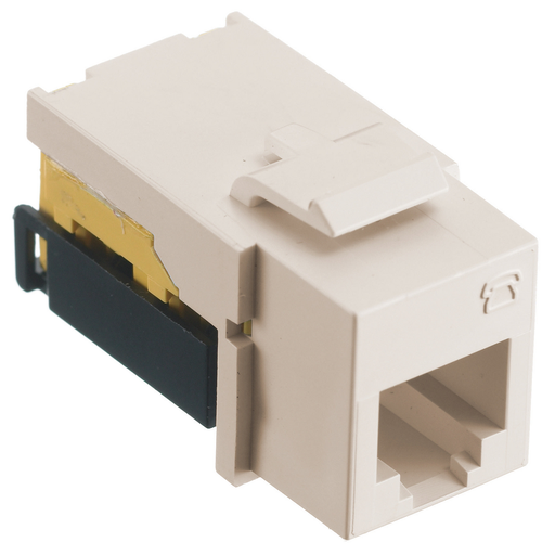 Product image for Hubbell Wiring Devices NSJULA 6-Position Light Almond USOC Modular Keystone Jack