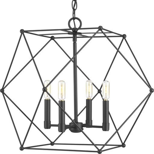 Product image for Progress P500083-031 Spatial Collection Four-Light Matte Black Global Pendant Light