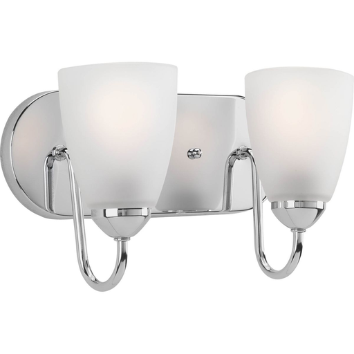 Product image for Progress P2707-15 Gather Collection Two-Light Polished Chrome Etched Glass Traditional Bath Vanity Light