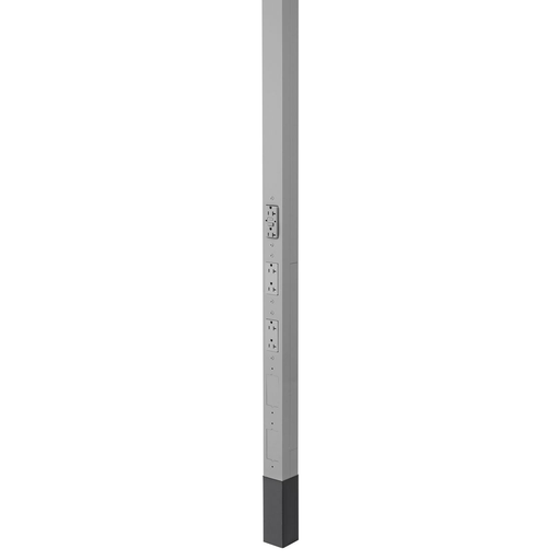 Product image for Hubbell HBLPP10GF Service Pole, 10' 2" Height, 1) GFCI Duplex, 2) Decorator Duplex - Gray