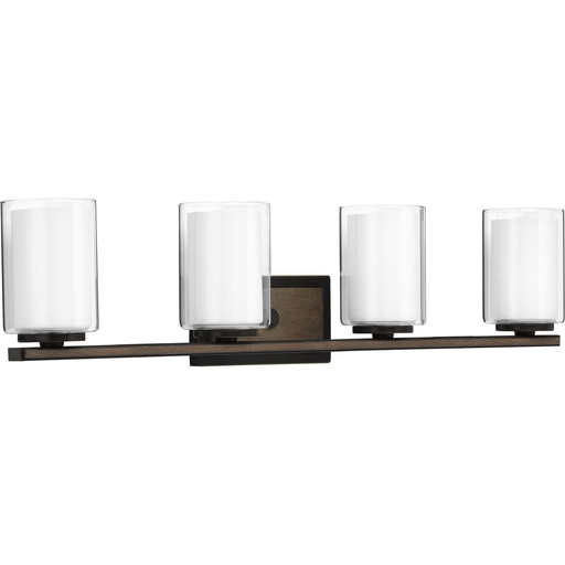 Product image for Progress P300218-020 Mast Collection Four-Light Antique Bronze Clear Glass Coastal Bath Vanity Light