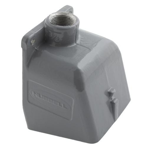 BB1001W - Heavy Duty Products, IEC Pin and Sleeve Devices, Industrial Grade, Accessory, Back Box, For 100A 1 1/2" NPT Hub, Angled, Mounting ScrewsIncluded, Gray Cast Aluminum