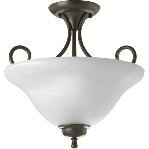 Two-Light Antique Bronze semi-flush mount ceiling light