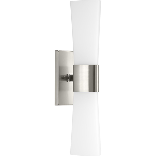 Product image for Progress P300062-009 Zura Collection Two-Light Brushed Nickel Etched Opal Glass Modern Bath Vanity Light
