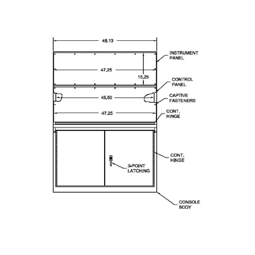 N12 Double Door Console Body 50X48X23 Carbon Steel - Gray