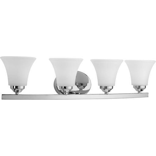 Product image for Progress P2011-15 Adorn Collection Four-Light Polished Chrome Etched Glass Traditional Bath Vanity Light
