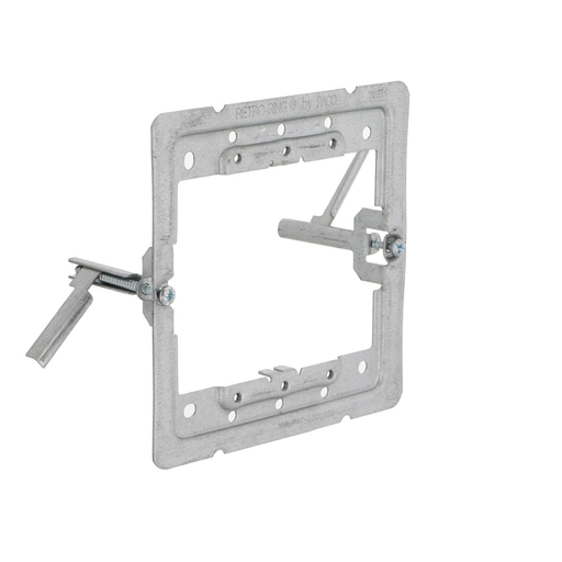 Product image for Raco 8206RAC 4 Inch Pre-Galvanized Steel Old Work Flat Square Box Mounting Bracket