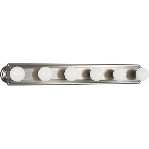 Product image for Progress P3026-09 Broadway Collection Six-Light Brushed Nickel Traditional Bath Vanity Light