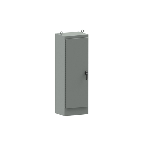 N4 Single Door Freestanding 3-Point Handle 72X30X18 Carbon Steel - Gray