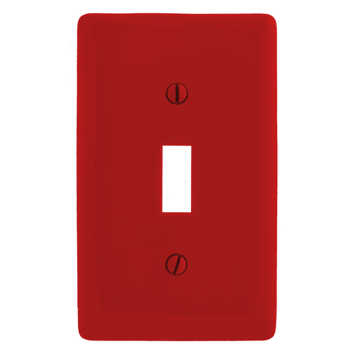 Product image for Hubbell NP1R 1-Gang Red Nylon Standard 1-Toggle Switch Wallplate