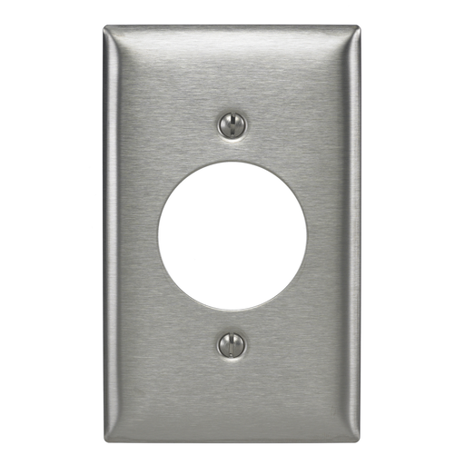 Mayer-DDS-Wallplates and Boxes, Metallic Plates, 1- Gang, 1) 1.60" Opening, Standard Size, Stainless Steel-1