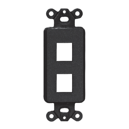 Product image for Hubbell ISF2BK 1-Gang Black 2-Port Face Plate