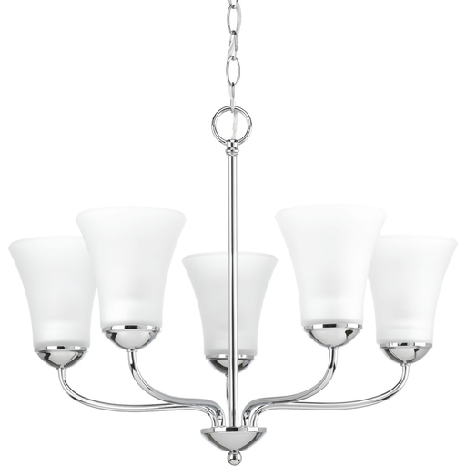 Product image for Progress P4770-15 Classic Collection Five-Light Polished Chrome Etched Glass Traditional Chandelier Light