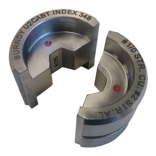 Product image for Burndy U2CABT Stainless Steel Hexagonal Butting Twin U Die, 2 Str AL, Pink, Index 348