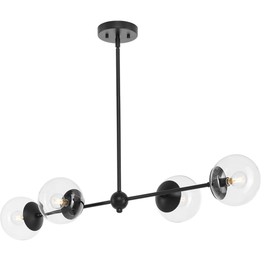 Product image for Progress P400326-31M Atwell Collection Four-Light Matte Black Mid-Century Modern Island Light
