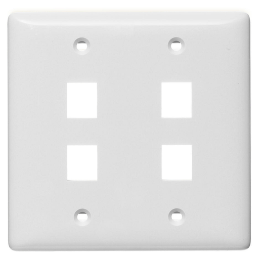 Product image for HUBW NSP24W PLATE, WALL,LABEL-LESS,2-G,4-PORT,WH