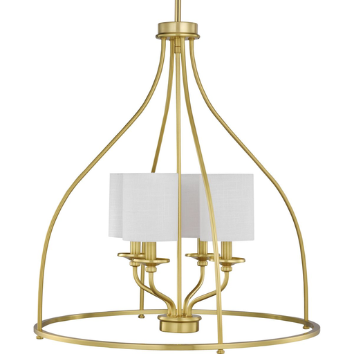 Product image for Progress P500285-012 Bonita Collection Four-Light Satin brass Foyer Chandelier