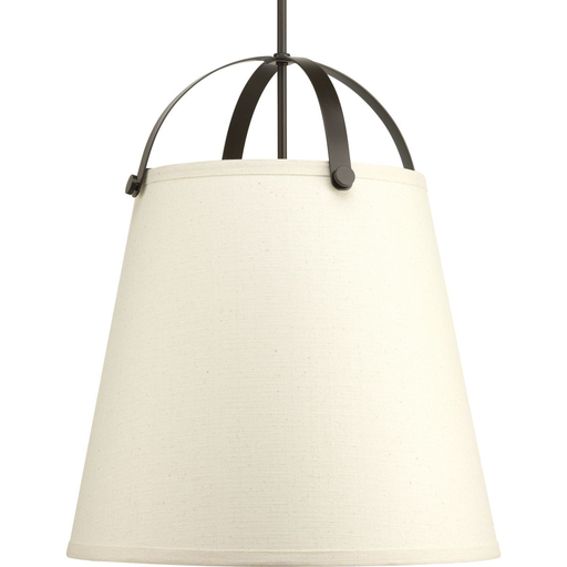 Product image for Progress P500047-020 Galley Collection Three-Light Antique Bronze Linen Shade Coastal Pendant Light