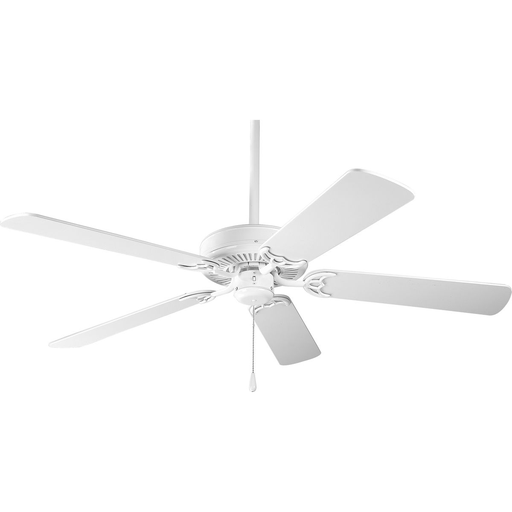 Product image for Progress P250066-030 AirPro Energy Star-Rated 52-Inch White 5-Blade AC Motor Traditional Ceiling Fan