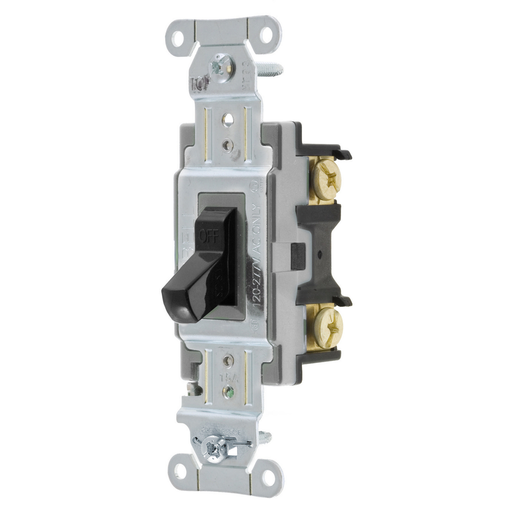 Product image for Hubbell CSB215BK SWITCH, COMM, DP, 15A 120/277V, B+S, BK