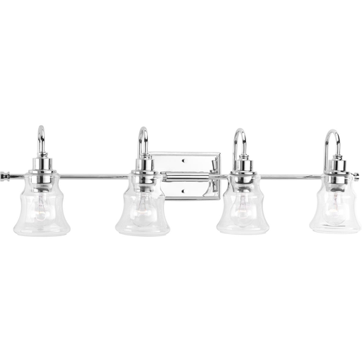 Product image for Progress P300140-015 Litchfield Collection Four-Light Polished Chrome Clear Glass Coastal Bath Vanity Light