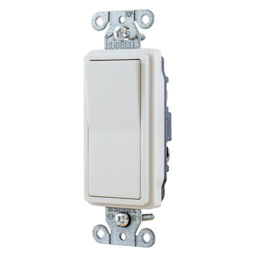 Mayer-DDS-Switches and Lighting Control, Decorator Switch, Specification Grade, Three Way, 20A 120/277V AC, Back and Side Wired, White-1