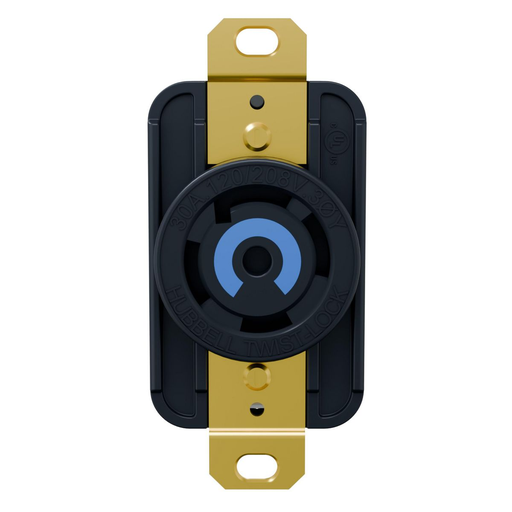 Mayer-DDS-EdgeConnect™ Twist-Lock® Receptacle, 30A 3P 120/208V, L21-30R, BK, with Spring Termination-1