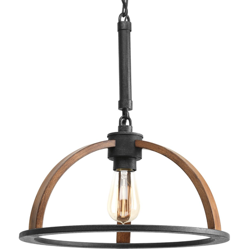 Product image for Progress P5152-71 Trestle Collection One-Light Gilded Iron Farmhouse Pendant Light