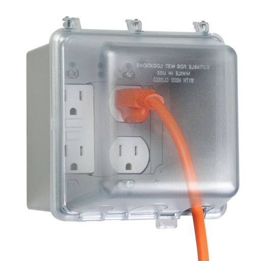 Product image for Taymac MM7440C 2-Gang Weatherproof In-Use Cover, 55-in-1, 4-3/4 in. Deep, Clear