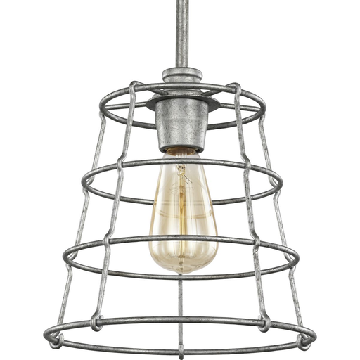 Product image for Progress P500281-141 Chambers Collection One-Light Galvanized Finish Farmhouse Pendant Light
