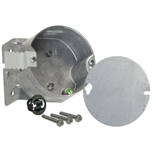 Product image for Raco 294 4" Round Ceiling Rated Box, 2-1/8" Deep, (3) 1/2" KO's, for New and Old Work