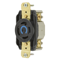 Locking Devices, Twist-Lock®, Industrial, Flush Receptacle, 30A 3-Phase Delta 250V AC, 3-Pole 4-Wire Grounding, L15-30R, Screw Terminal, Black