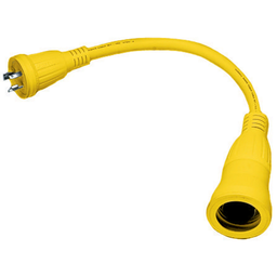 Marine Adapter Molded, Straight Blade 30A Female to 50A Locking Male