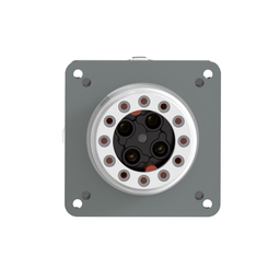 Heavy Duty Products, IEC Pin and Sleeve Devices, Industrial Grade, Male, Flanged Inlet, 30A 3-Phase Delta 480V AC, 3-Pole 4-Wire Grounding, Terminal Screws, Red, Watertight