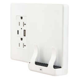 HUB USB2028AC 20A REC/5A USB W/CHARGER WHT