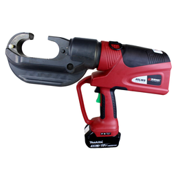 Product image for Burndy PAT46CLWSL5 (50067983) 5-Ton, Light Weight C-Head Crimper, Hydraulic Self-Contained, 18V Lithium-Ion, 5.0Ah, Rubber Covered Head