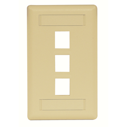 Hubbell Wiring Devices IFP13EI 1-Gang Ivory 3-Port Data Communication Face Plate