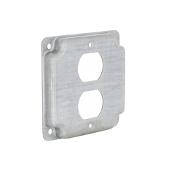 Product image for Raco 902C 4" Steel Square Exposed Work Cover, 1 Duplex Receptacle