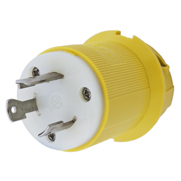 Product image for Hubbell HBL26CM21 Locking Plug, CM, 30A 250V, L6-30P, YL