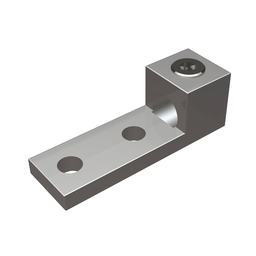 Burndy KA36U2N Aluminum Universal Terminal, 2 Hole, 2 AWG (Str)-600 kcmil, 1/2" Stud, 175" Stud Hole Spacing, 1 Screw, Al/Cu Rated, Tin Plated