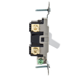 Switches and Lighting Controls, Toggle Switch, Commercial Grade, Double Pole, 20A 120/277V AC, Back and Side Wired, White