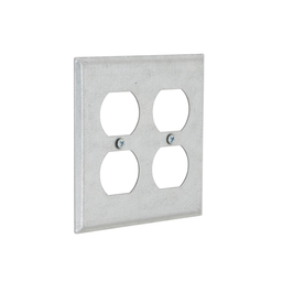 Raco 873 4" Square Cover, Two Device Wallplate, 2-Duplex Receptacles