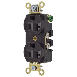 Straight Blade Devices, Receptacles, Duplex, Commercial Grade, 2-Pole 3-Wire Grounding, 20A 125V, 5-20R, Brown, Single Pack
