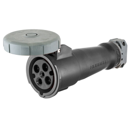 Heavy Duty Products, IEC Pin and Sleeve Devices, Industrial Grade, Female, Connector Body, 100A 3-Phase Delta 600V AC, 3-Pole 4-Wire Grounding, Terminal Screws, Black, Watertight