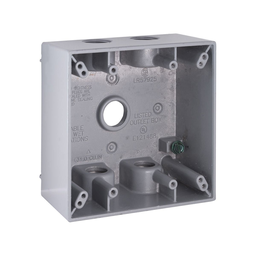RACO 5337-5 2G WP BOX (5) 1/2 IN. OUTLETS GRY CARDED
