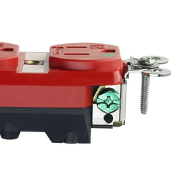 Straight Blade Devices, Receptacles, Duplex, Tamper Resistant Hospital Grade, 2-Pole 3-Wire Grounding, 15A 125V, 5-15R, Red, Single Pack